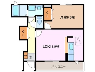 富田浜駅 徒歩9分 1階の物件間取画像